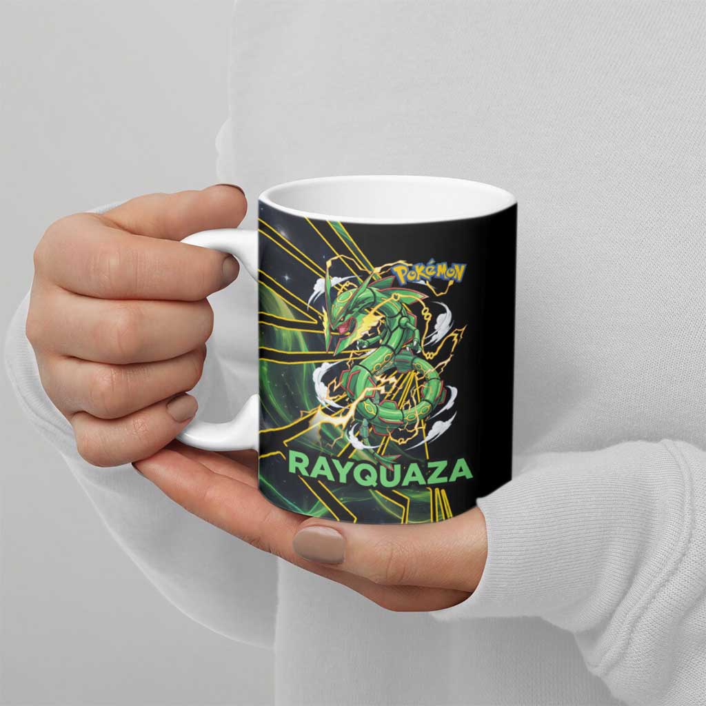 Rayquaza Poké Ceramic Mug Cosmic Dragon Comic Style