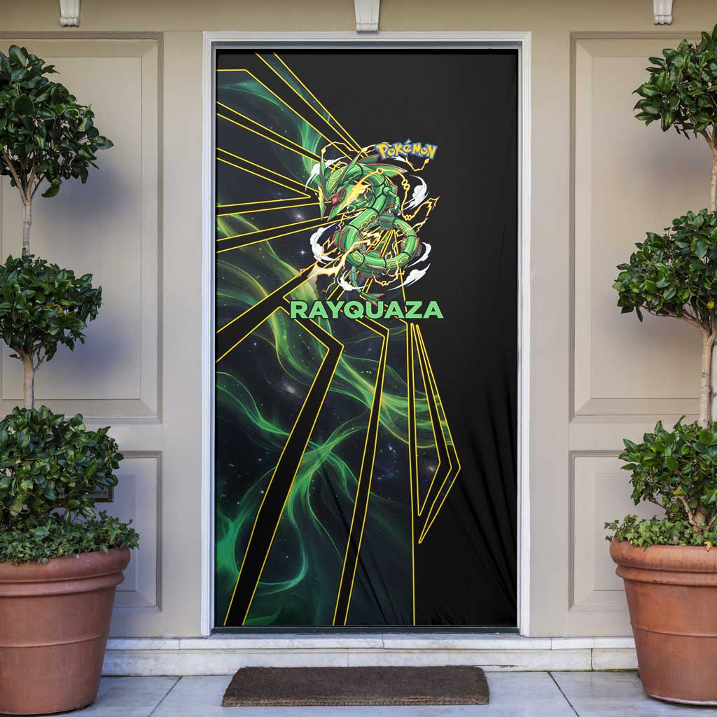 Rayquaza Poké Door Cover Cosmic Dragon Comic Style