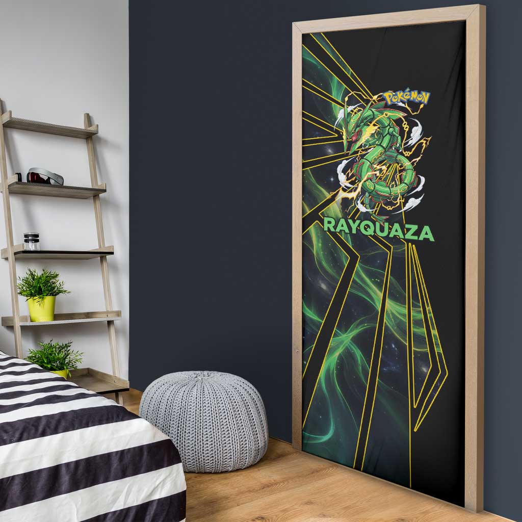 Rayquaza Poké Door Cover Cosmic Dragon Comic Style