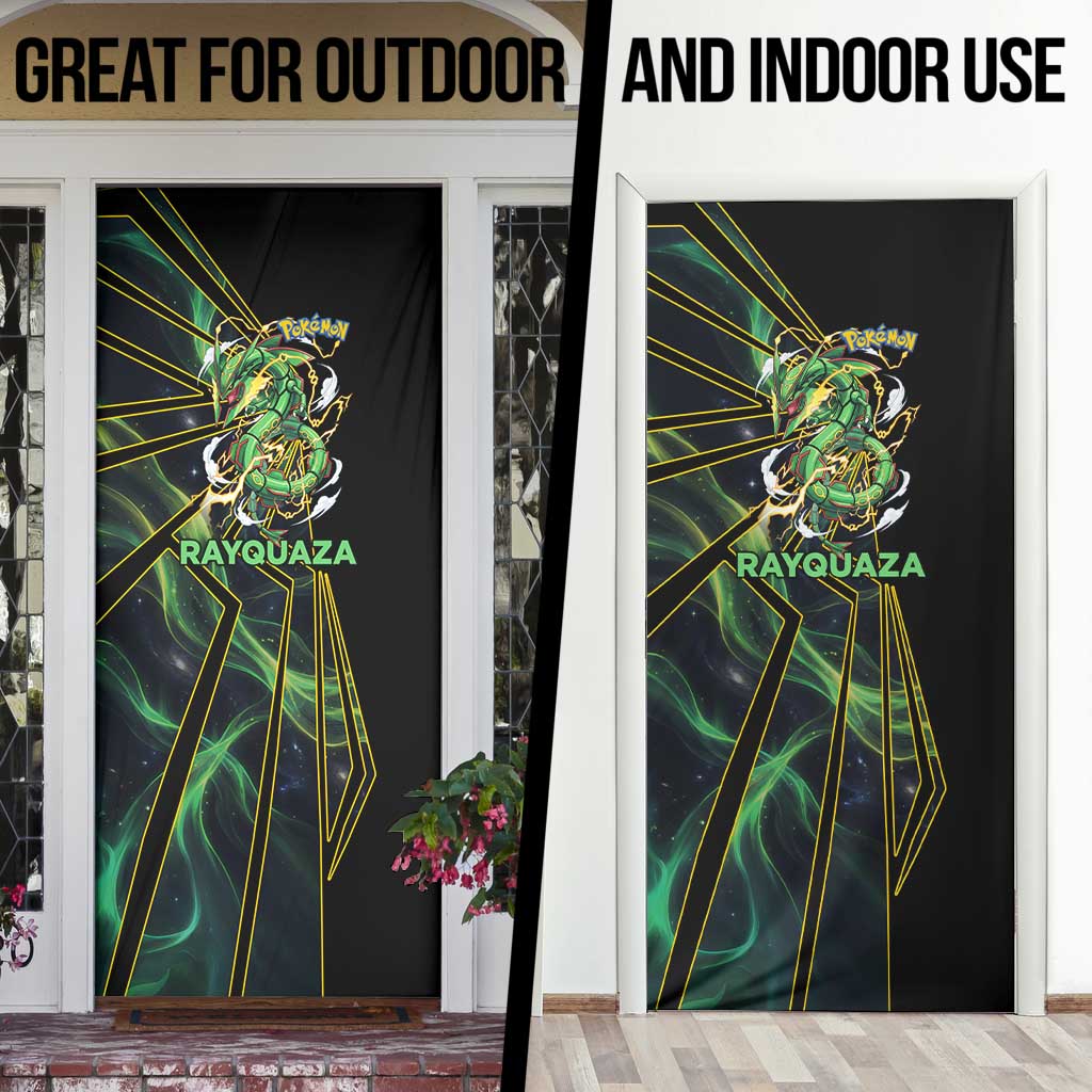 Rayquaza Poké Door Cover Cosmic Dragon Comic Style