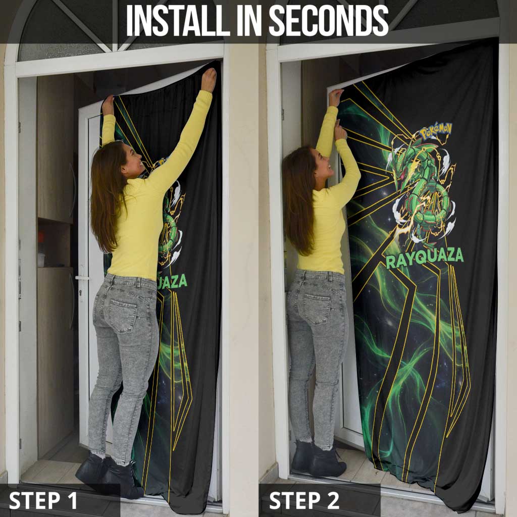 Rayquaza Poké Door Cover Cosmic Dragon Comic Style