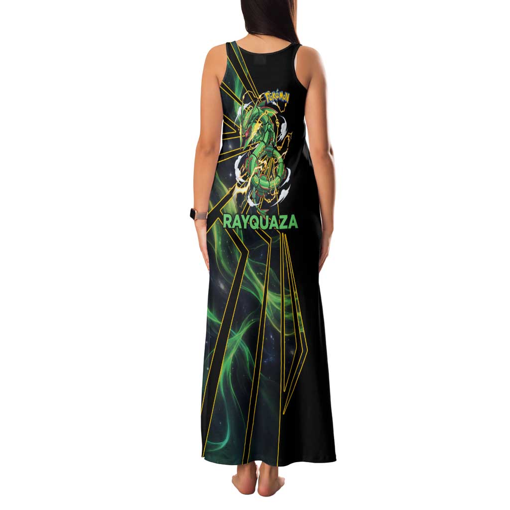 Rayquaza Poké Family Matching Tank Maxi Dress and Hawaiian Shirt Cosmic Dragon Comic Style