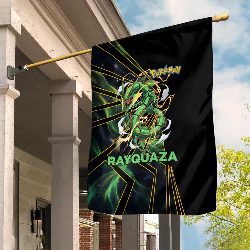 Rayquaza Poké Garden Flag Cosmic Dragon Comic Style