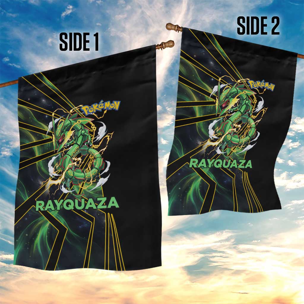 Rayquaza Poké Garden Flag Cosmic Dragon Comic Style