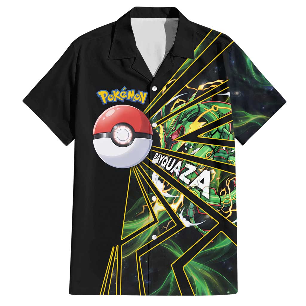 Rayquaza Poké Hawaiian Shirt Cosmic Dragon Comic Style