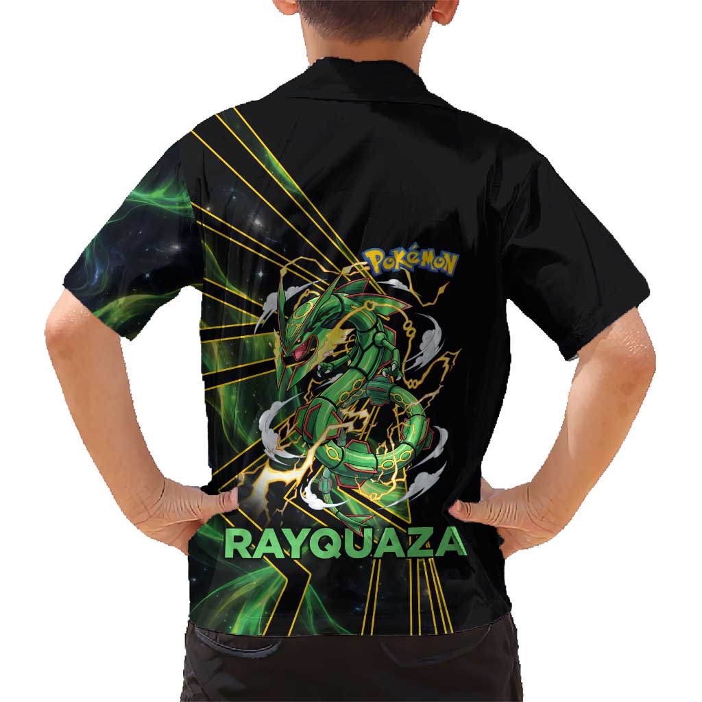 Rayquaza Poké Hawaiian Shirt Cosmic Dragon Comic Style