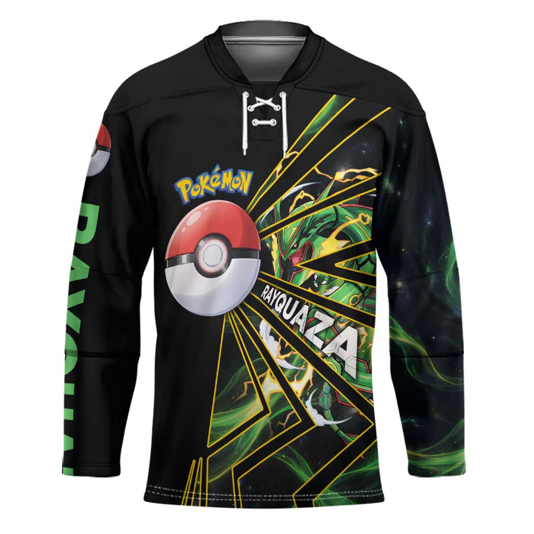 Rayquaza Poké Hockey Jersey Cosmic Dragon Comic Style