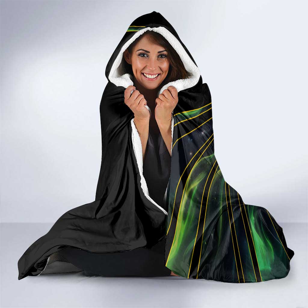 Rayquaza Poké Hooded Blanket Cosmic Dragon Comic Style