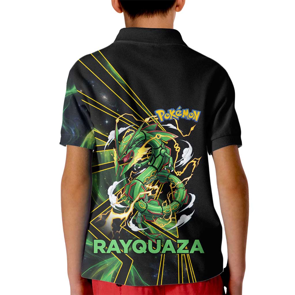 Rayquaza Poké Kid Polo Shirt Cosmic Dragon Comic Style