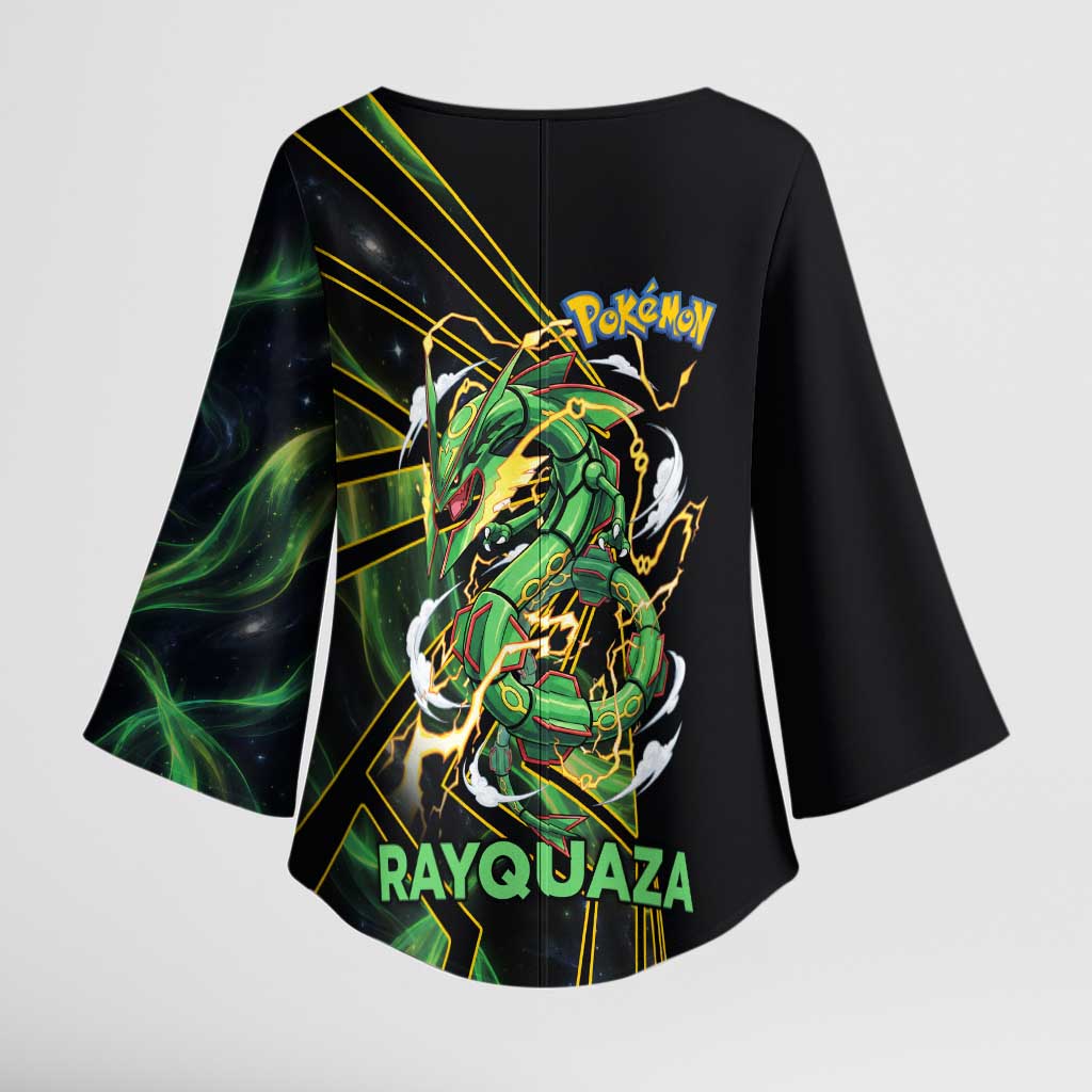 Rayquaza Poké Kimono Sleeve Blouse Cosmic Dragon Comic Style