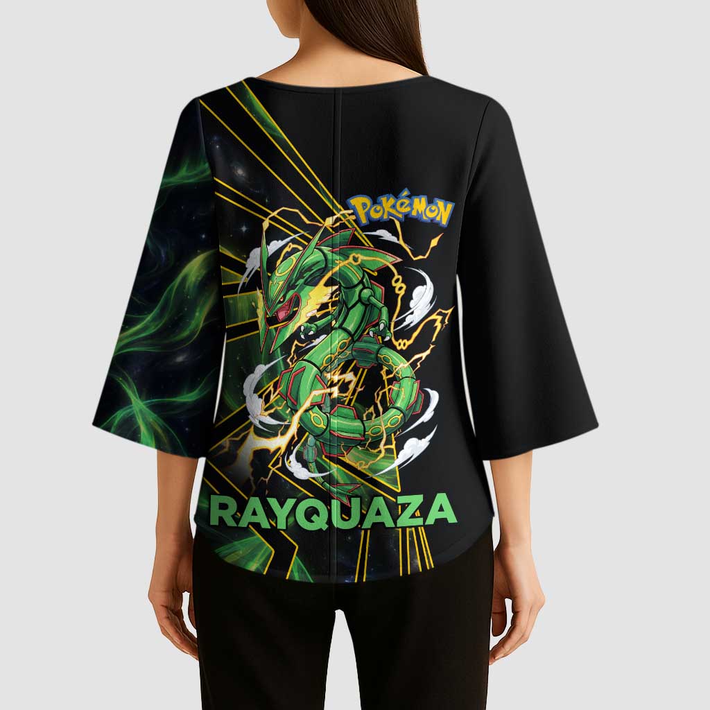 Rayquaza Poké Kimono Sleeve Blouse Cosmic Dragon Comic Style