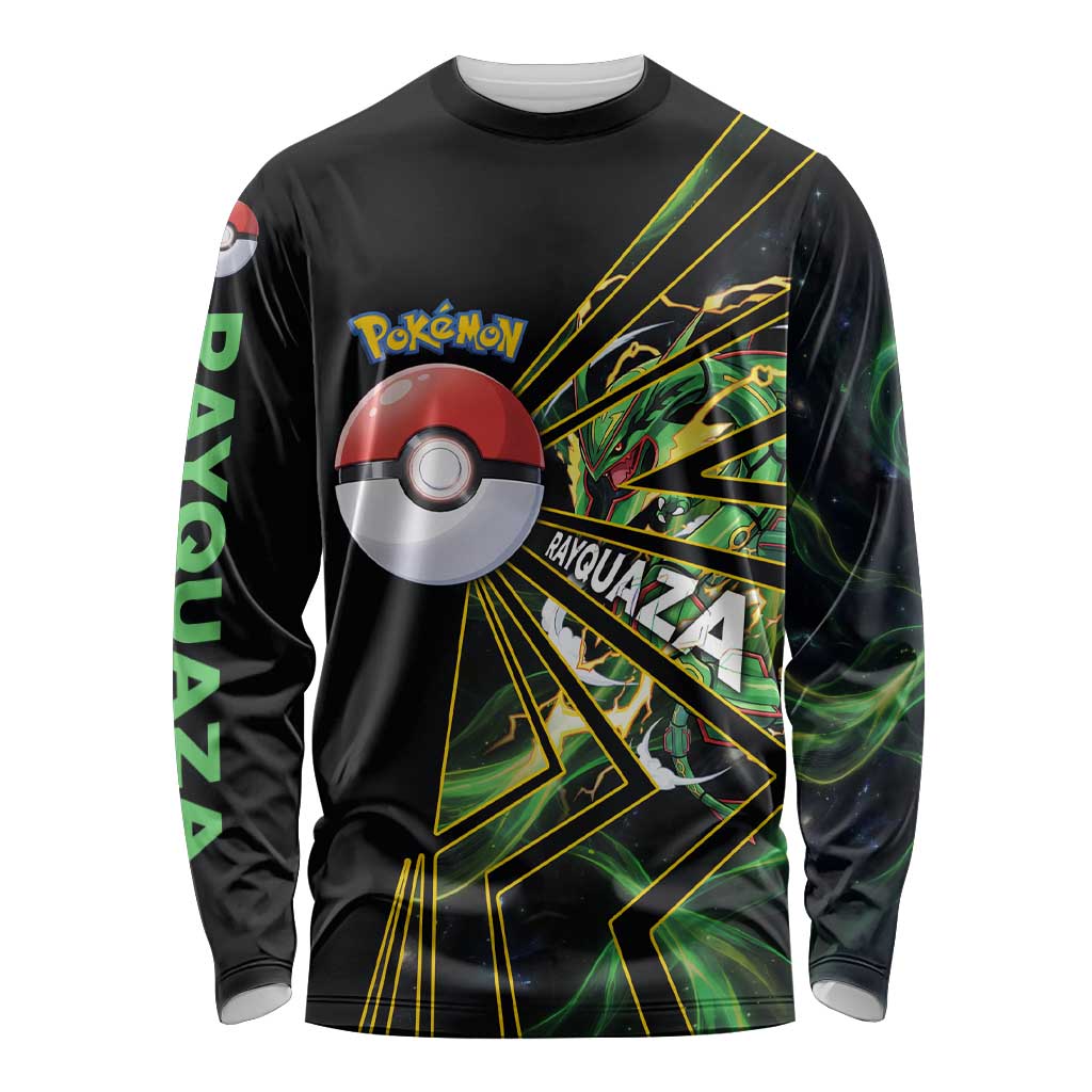 Rayquaza Poké Long Sleeve Shirt Cosmic Dragon Comic Style