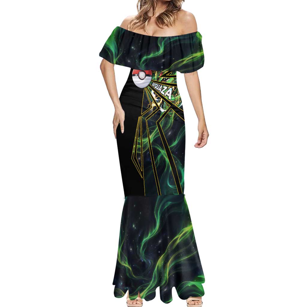 Rayquaza Poké Mermaid Dress Cosmic Dragon Comic Style