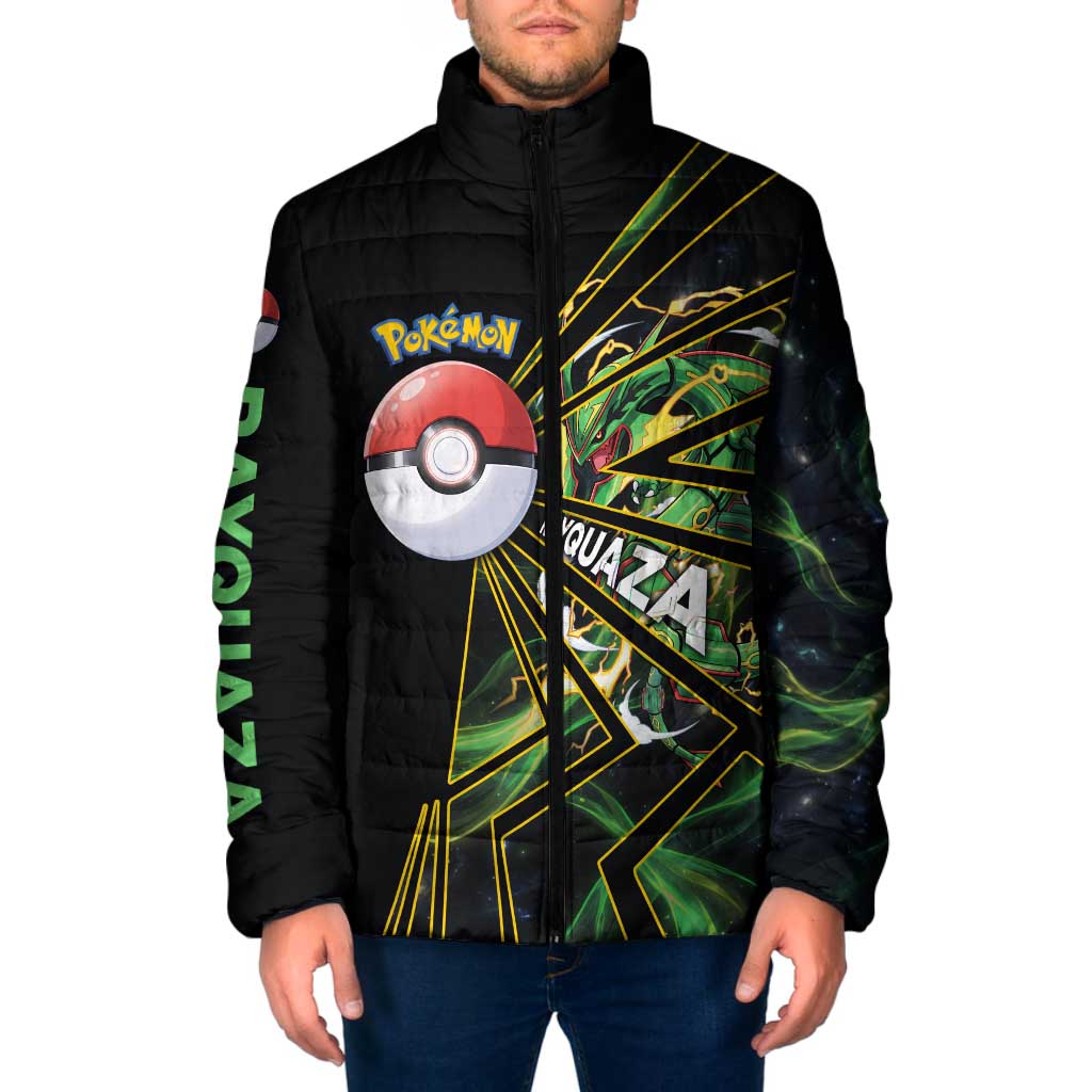 Rayquaza Poké Padded Jacket Cosmic Dragon Comic Style