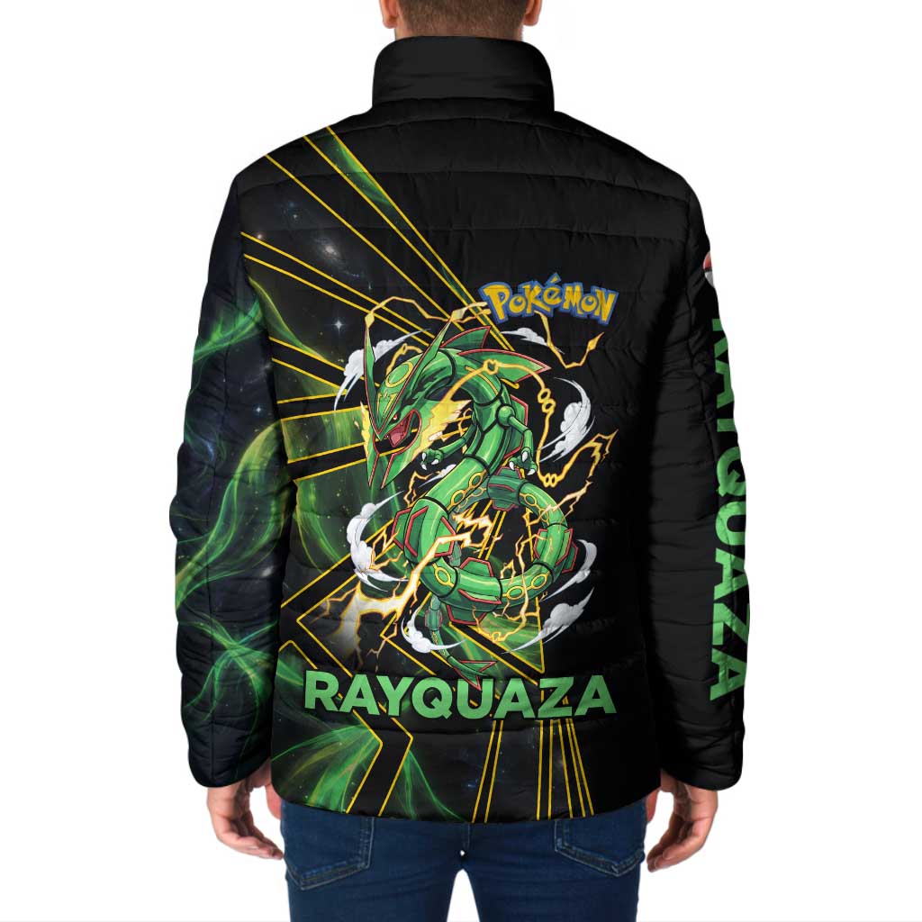 Rayquaza Poké Padded Jacket Cosmic Dragon Comic Style