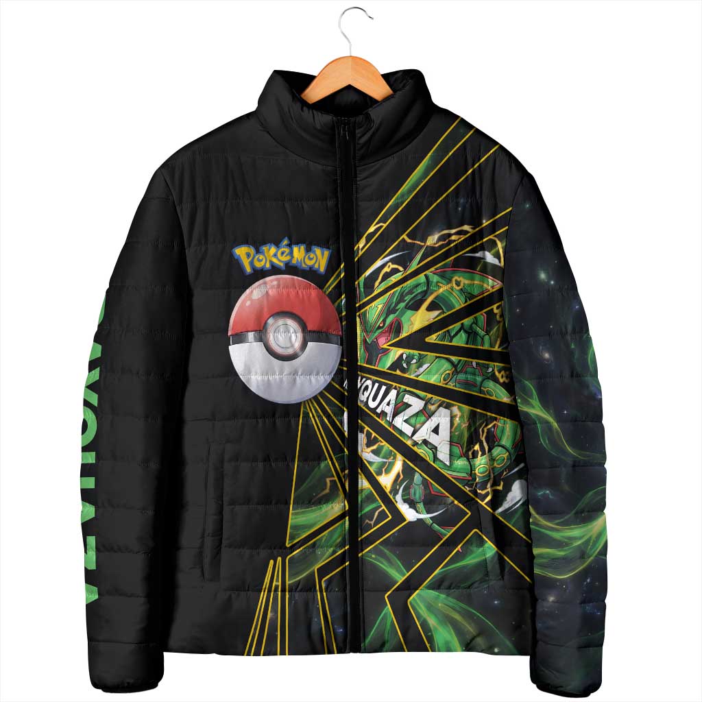 Rayquaza Poké Padded Jacket Cosmic Dragon Comic Style