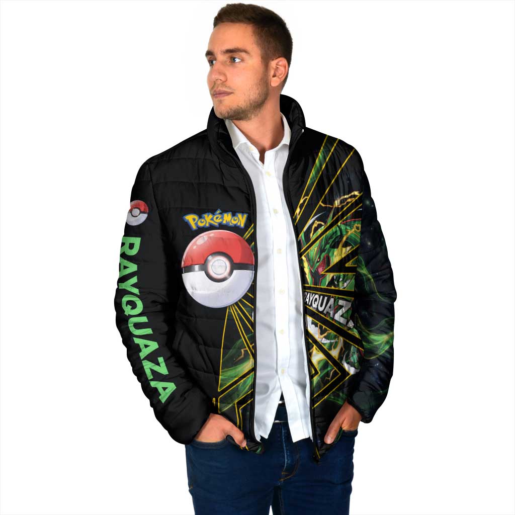 Rayquaza Poké Padded Jacket Cosmic Dragon Comic Style