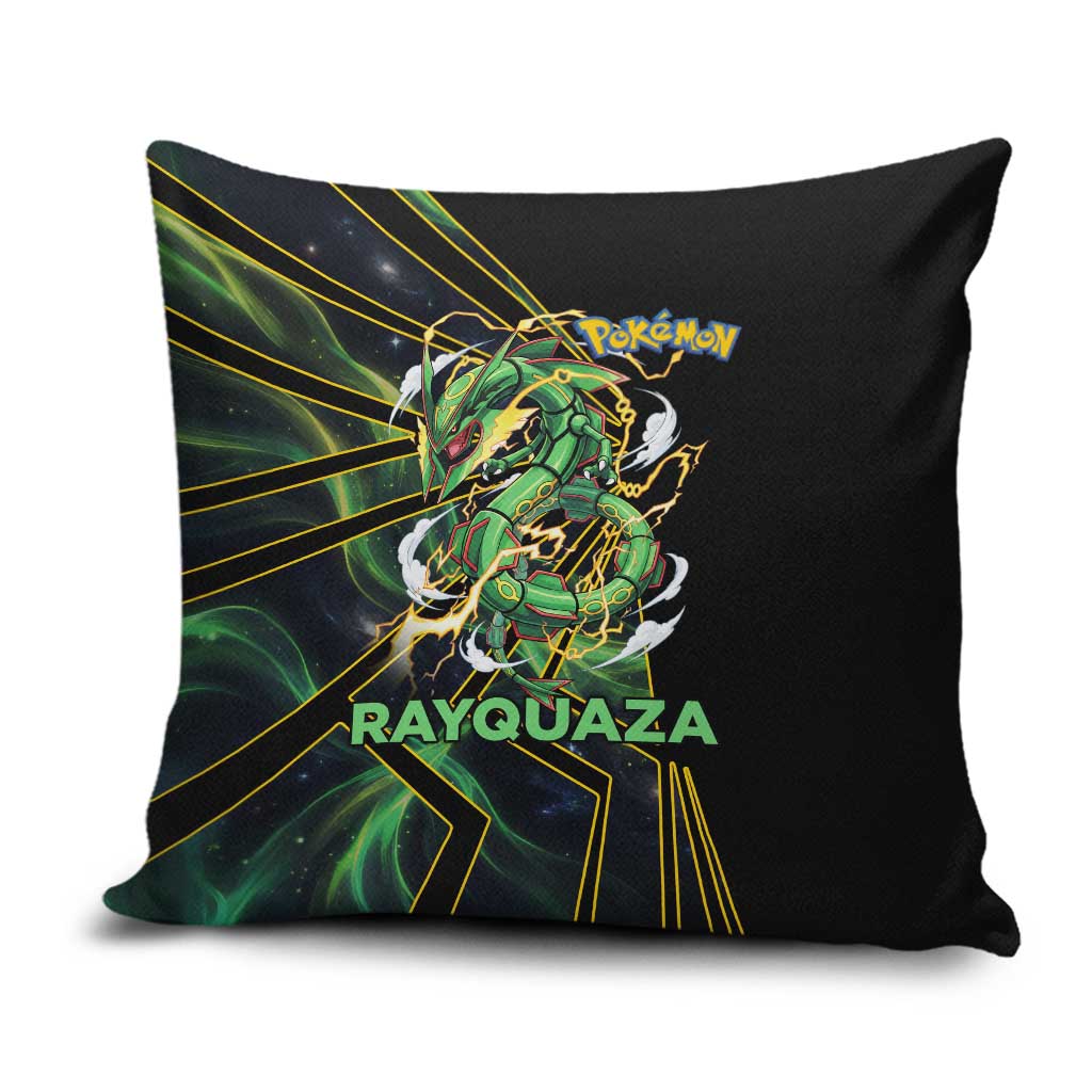 Rayquaza Poké Pillow Cover Cosmic Dragon Comic Style