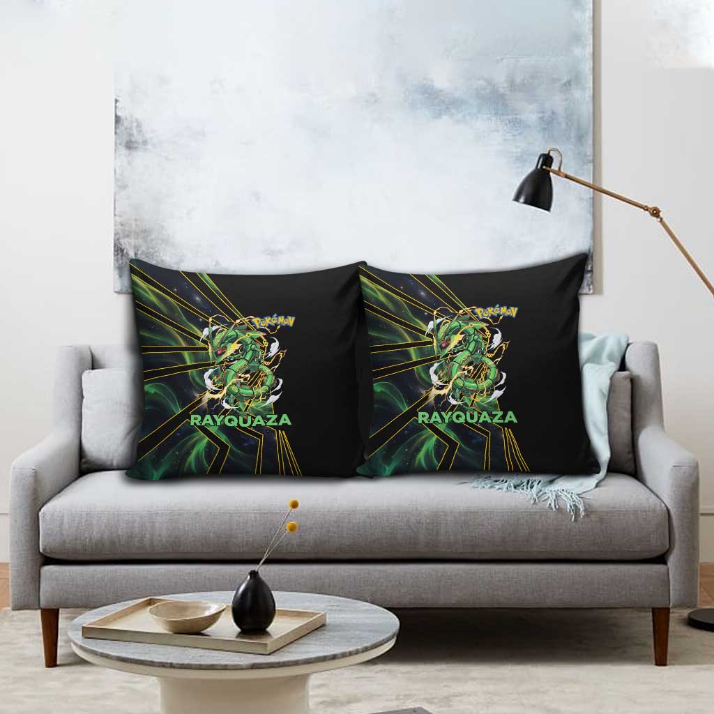 Rayquaza Poké Pillow Cover Cosmic Dragon Comic Style