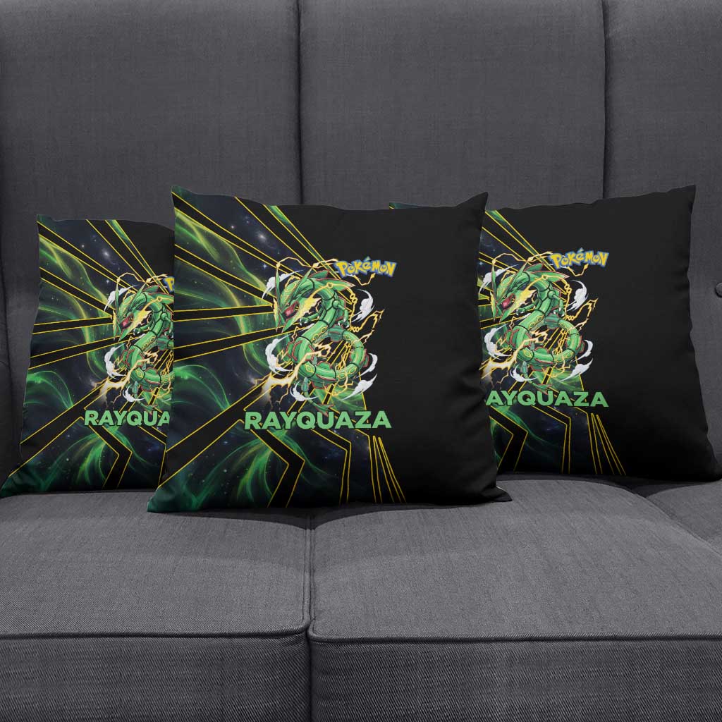 Rayquaza Poké Pillow Cover Cosmic Dragon Comic Style