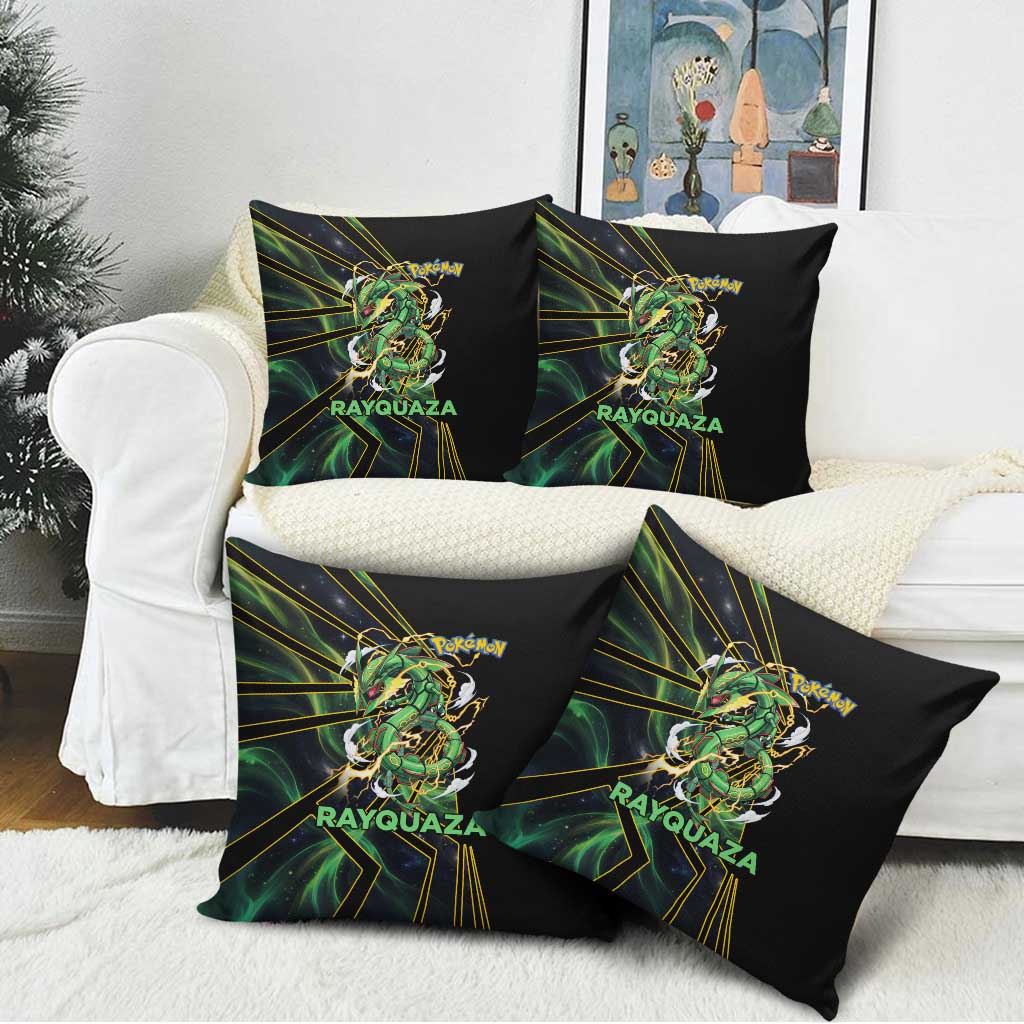 Rayquaza Poké Pillow Cover Cosmic Dragon Comic Style
