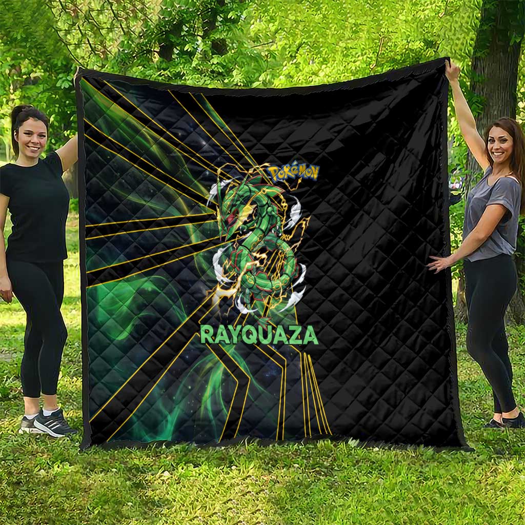 Rayquaza Poké Quilt Cosmic Dragon Comic Style