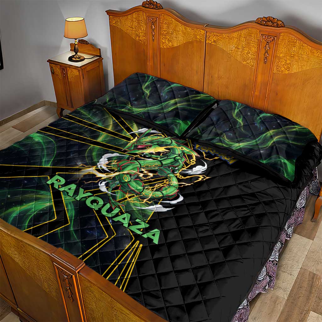 Rayquaza Poké Quilt Bed Set Cosmic Dragon Comic Style