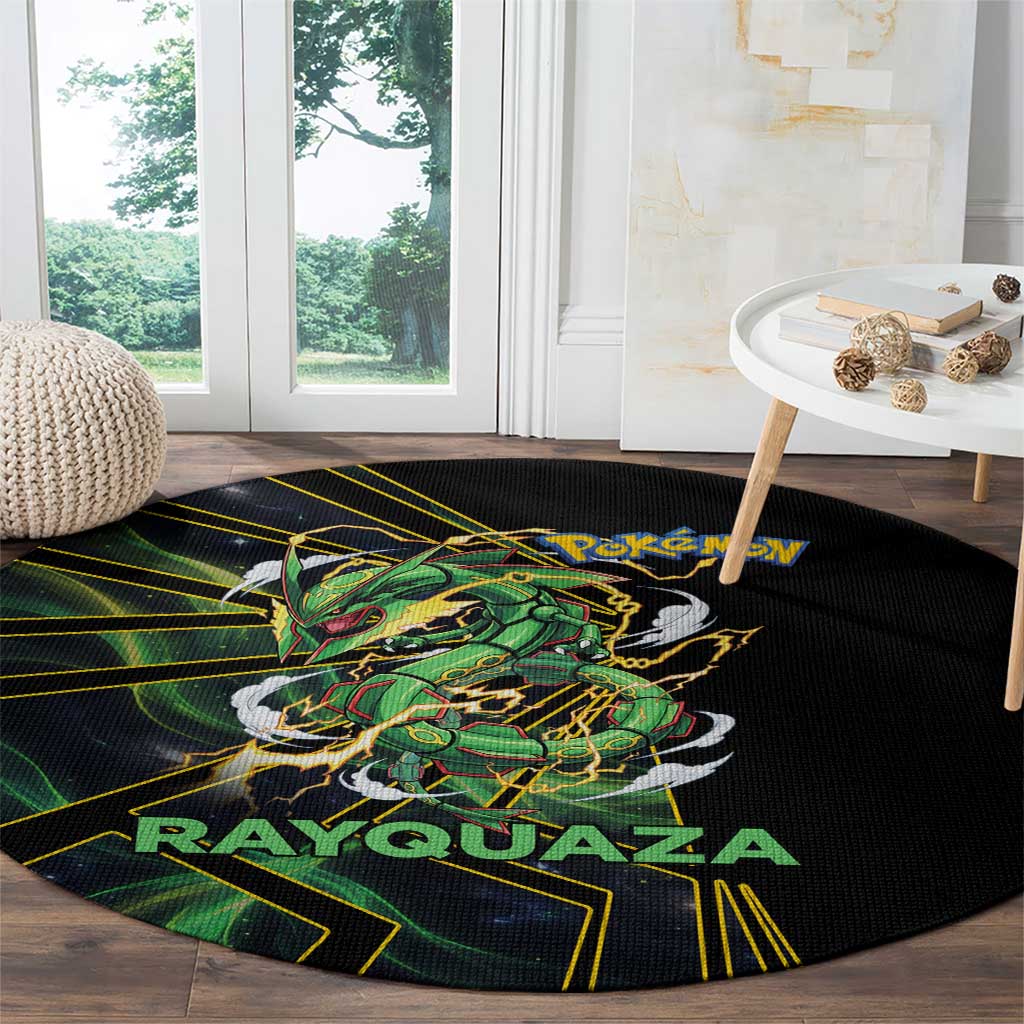 Rayquaza Poké Round Carpet Cosmic Dragon Comic Style