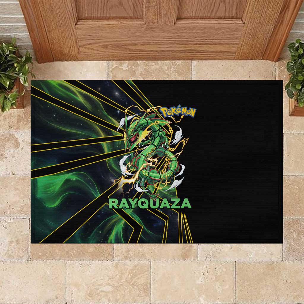Rayquaza Poké Rubber Doormat Cosmic Dragon Comic Style