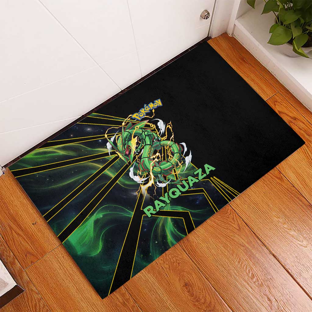 Rayquaza Poké Rubber Doormat Cosmic Dragon Comic Style