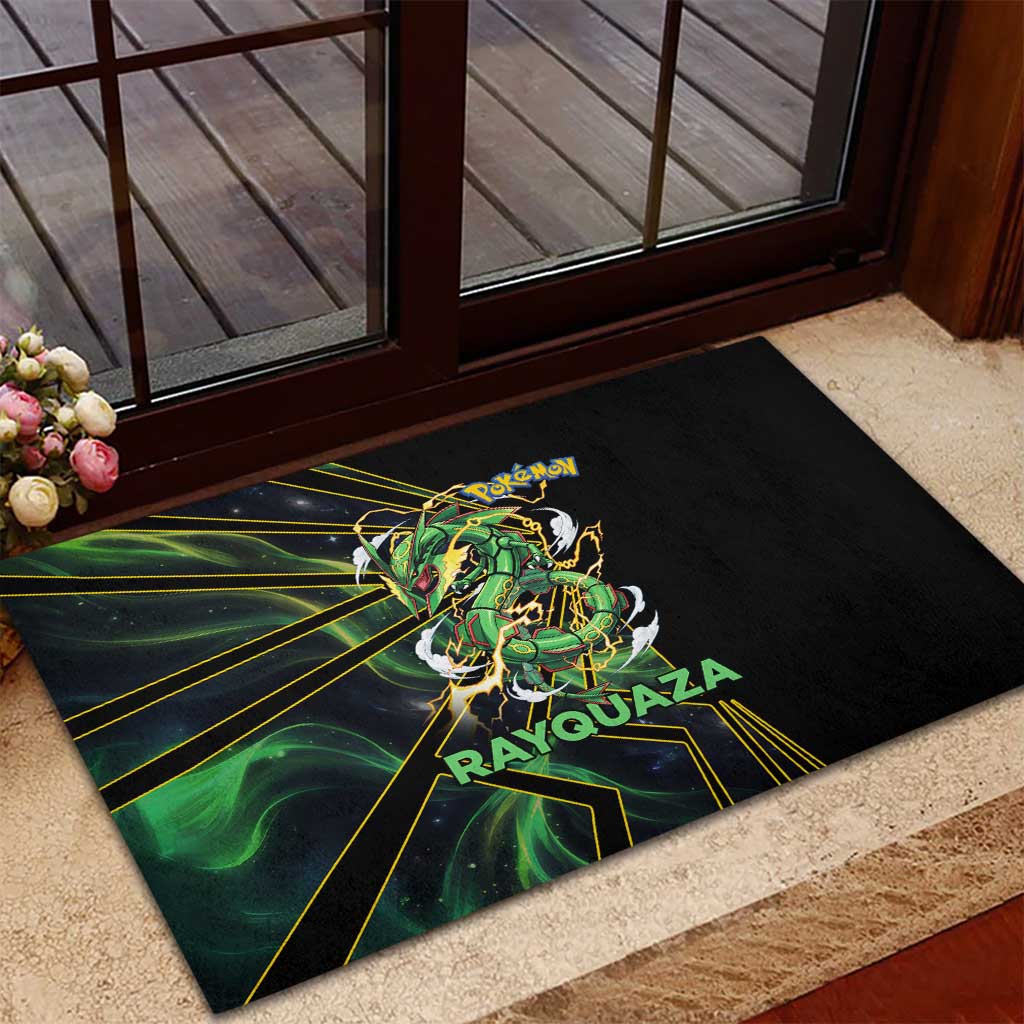 Rayquaza Poké Rubber Doormat Cosmic Dragon Comic Style