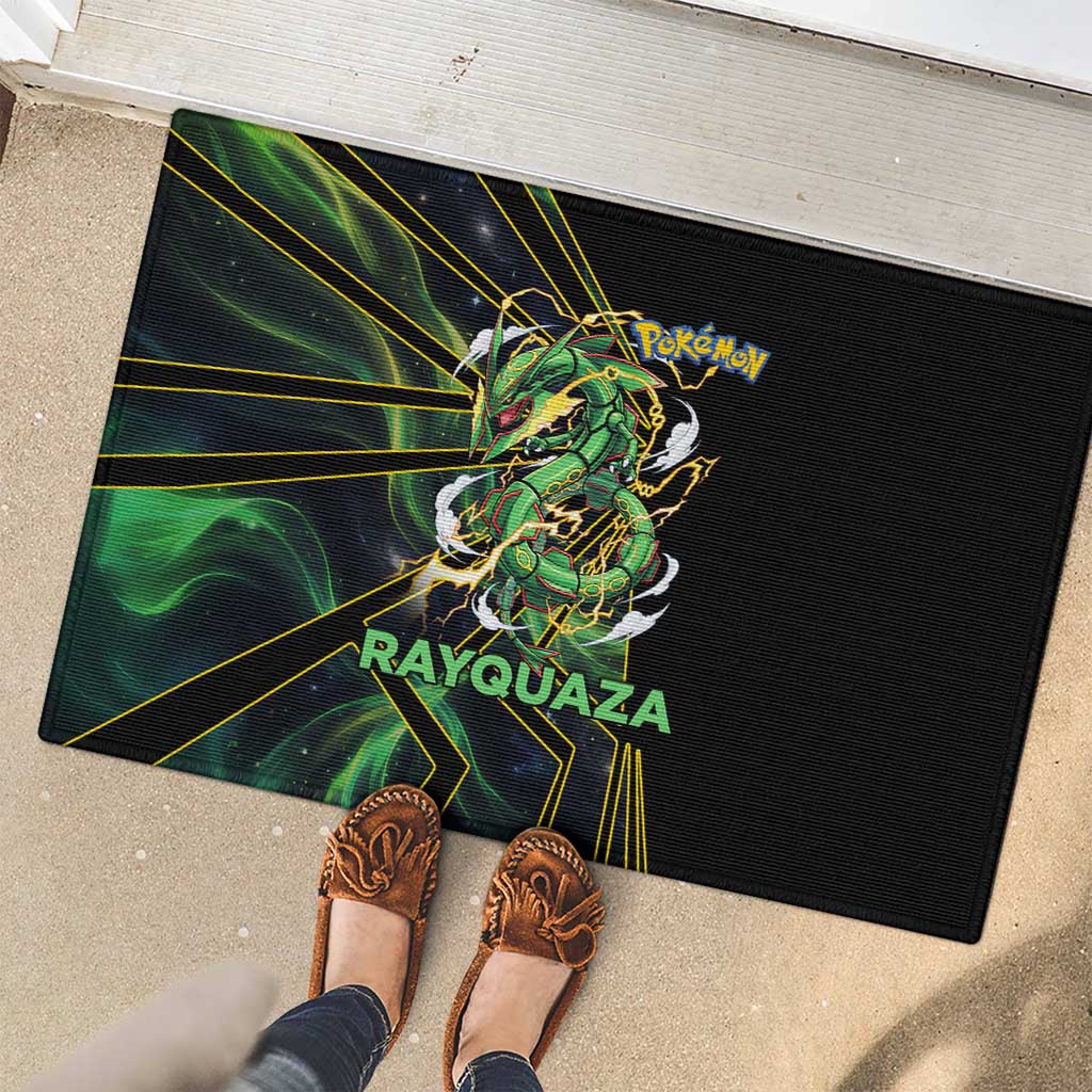 Rayquaza Poké Rubber Doormat Cosmic Dragon Comic Style