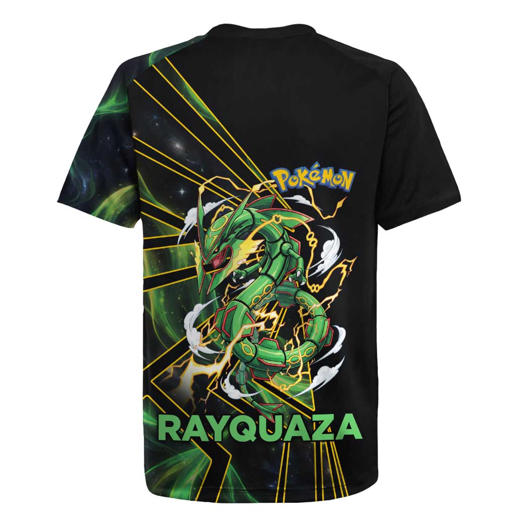Rayquaza Poké Rugby Jersey Cosmic Dragon Comic Style