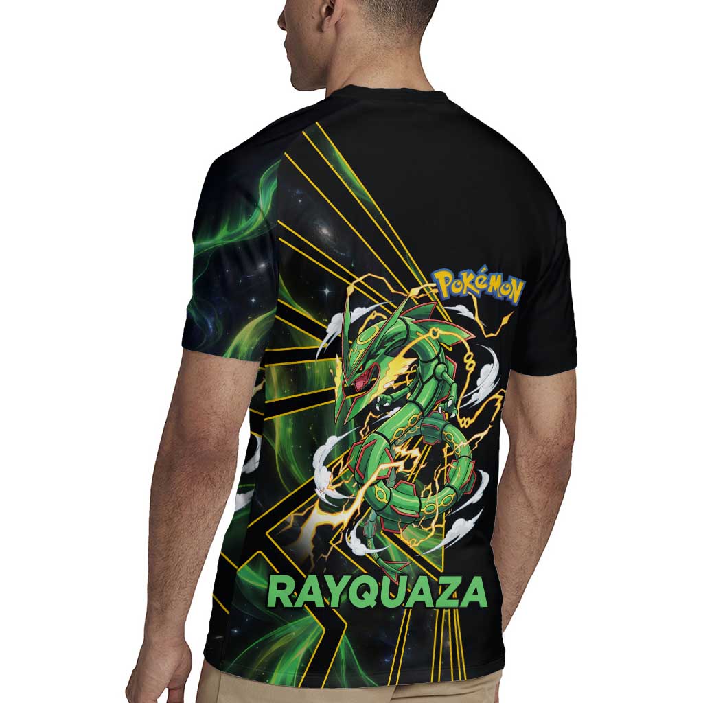 Rayquaza Poké Rugby Jersey Cosmic Dragon Comic Style