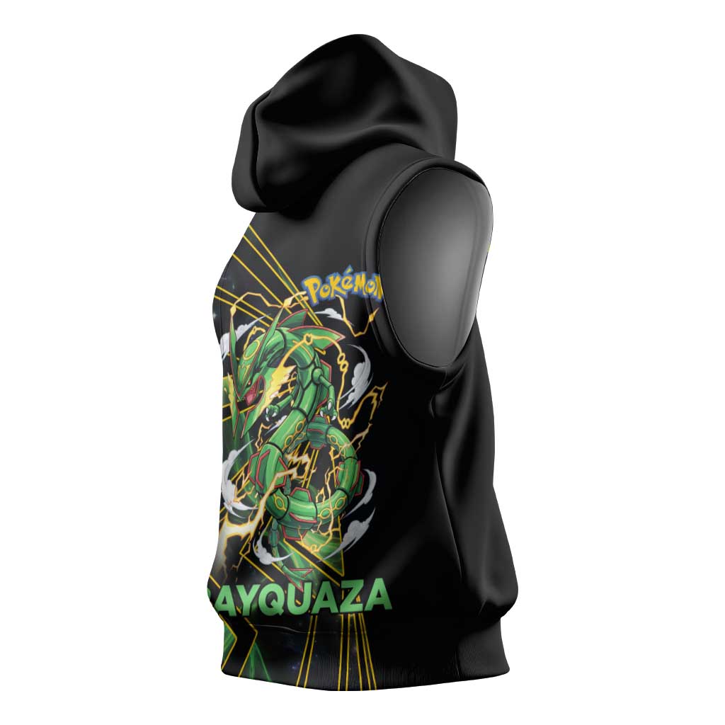 Rayquaza Poké Sleeveless Hoodie Cosmic Dragon Comic Style