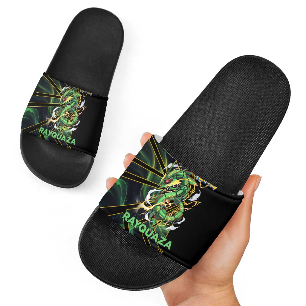 Rayquaza Poké Slide Sandals Cosmic Dragon Comic Style