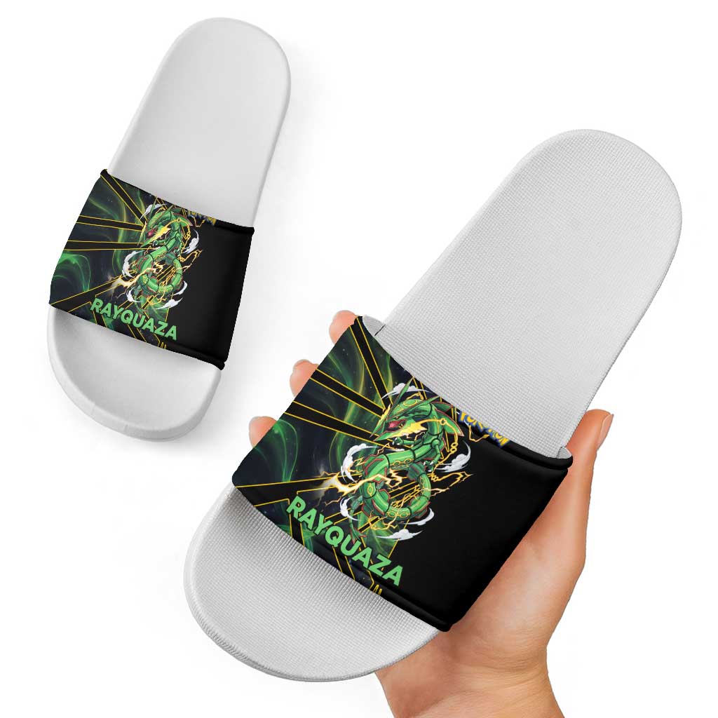 Rayquaza Poké Slide Sandals Cosmic Dragon Comic Style