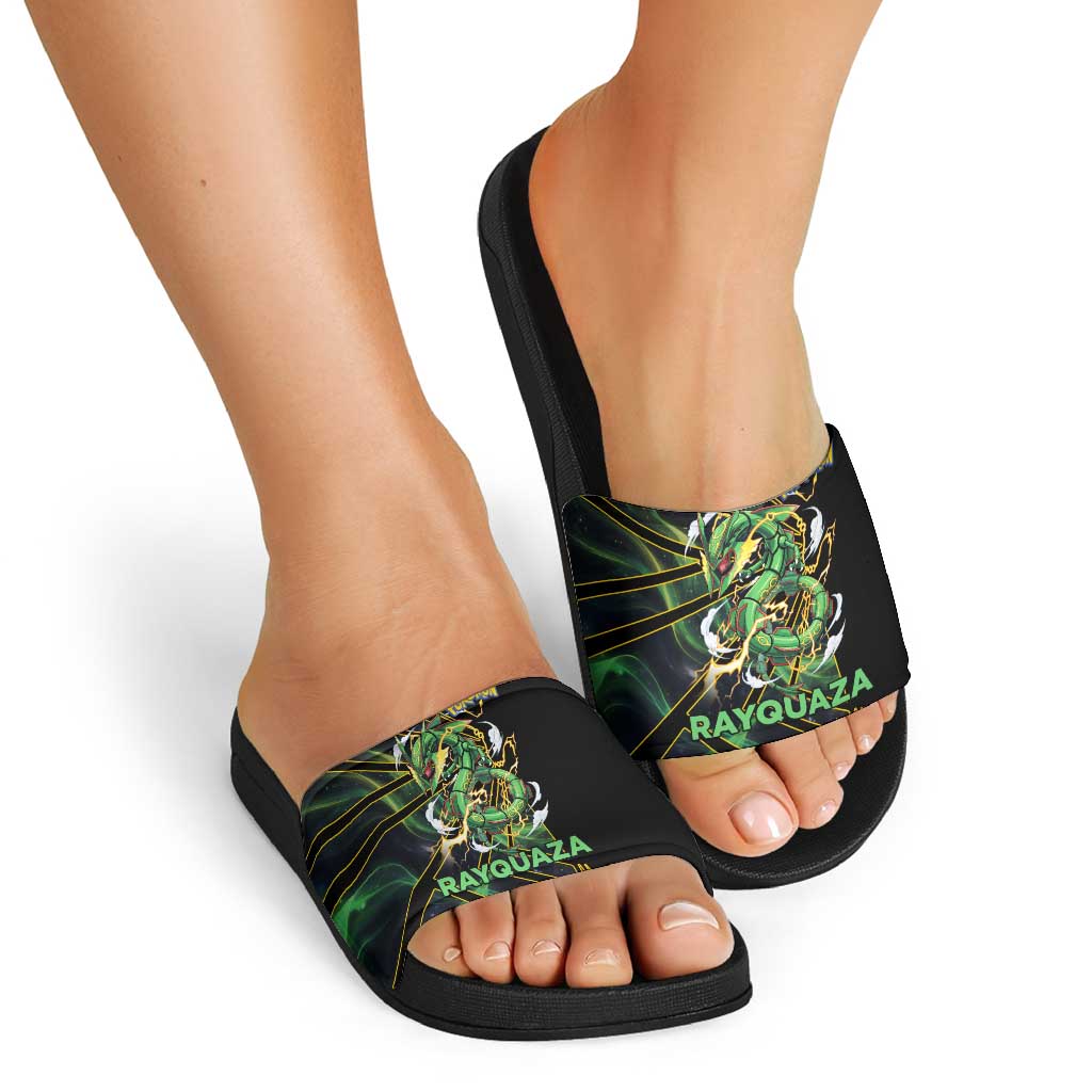 Rayquaza Poké Slide Sandals Cosmic Dragon Comic Style
