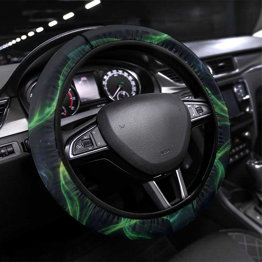 Rayquaza Poké Steering Wheel Cover Cosmic Dragon Comic Style
