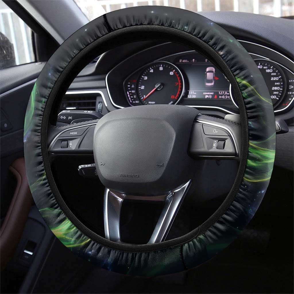 Rayquaza Poké Steering Wheel Cover Cosmic Dragon Comic Style