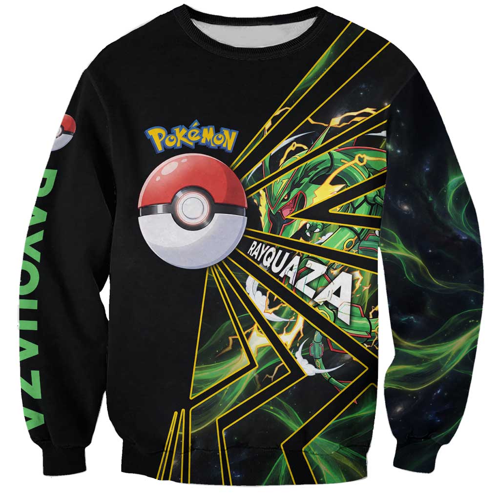 Rayquaza Poké Sweatshirt Cosmic Dragon Comic Style