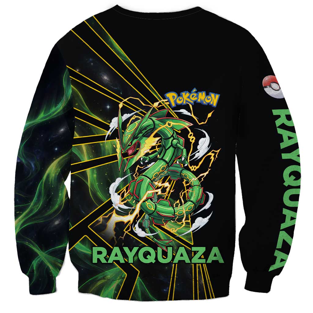 Rayquaza Poké Sweatshirt Cosmic Dragon Comic Style
