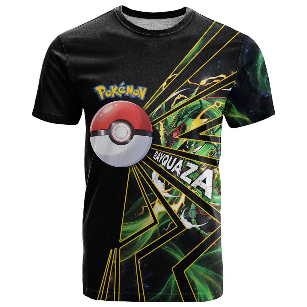 Rayquaza Poké T Shirt Cosmic Dragon Comic Style