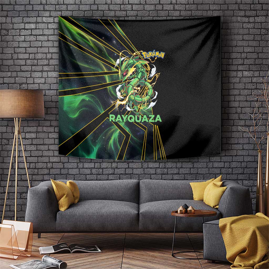 Rayquaza Poké Tapestry Cosmic Dragon Comic Style