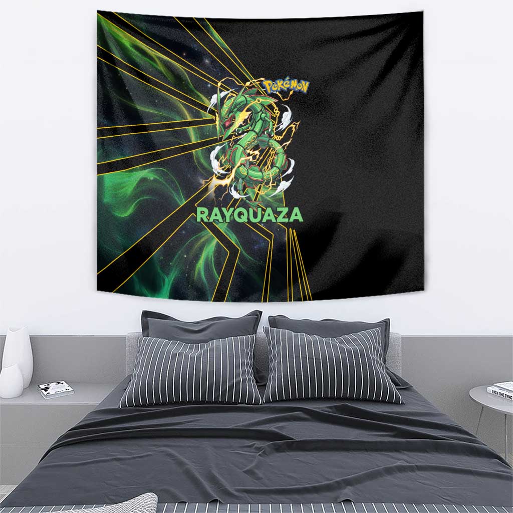 Rayquaza Poké Tapestry Cosmic Dragon Comic Style
