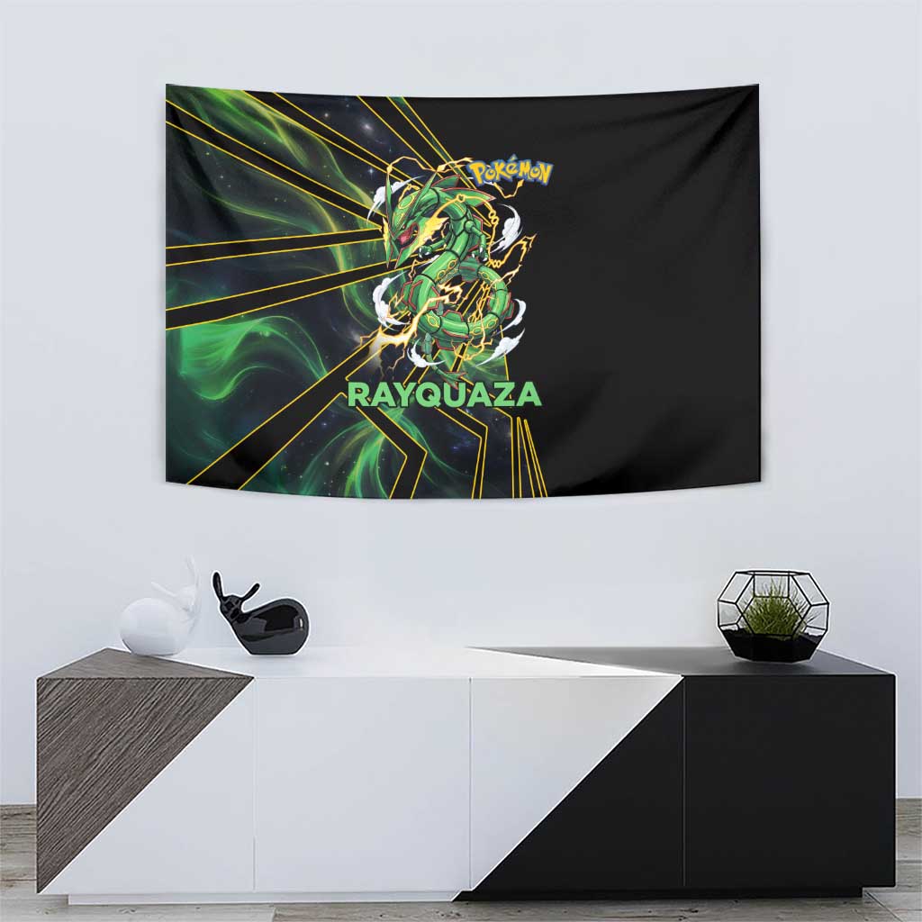 Rayquaza Poké Tapestry Cosmic Dragon Comic Style