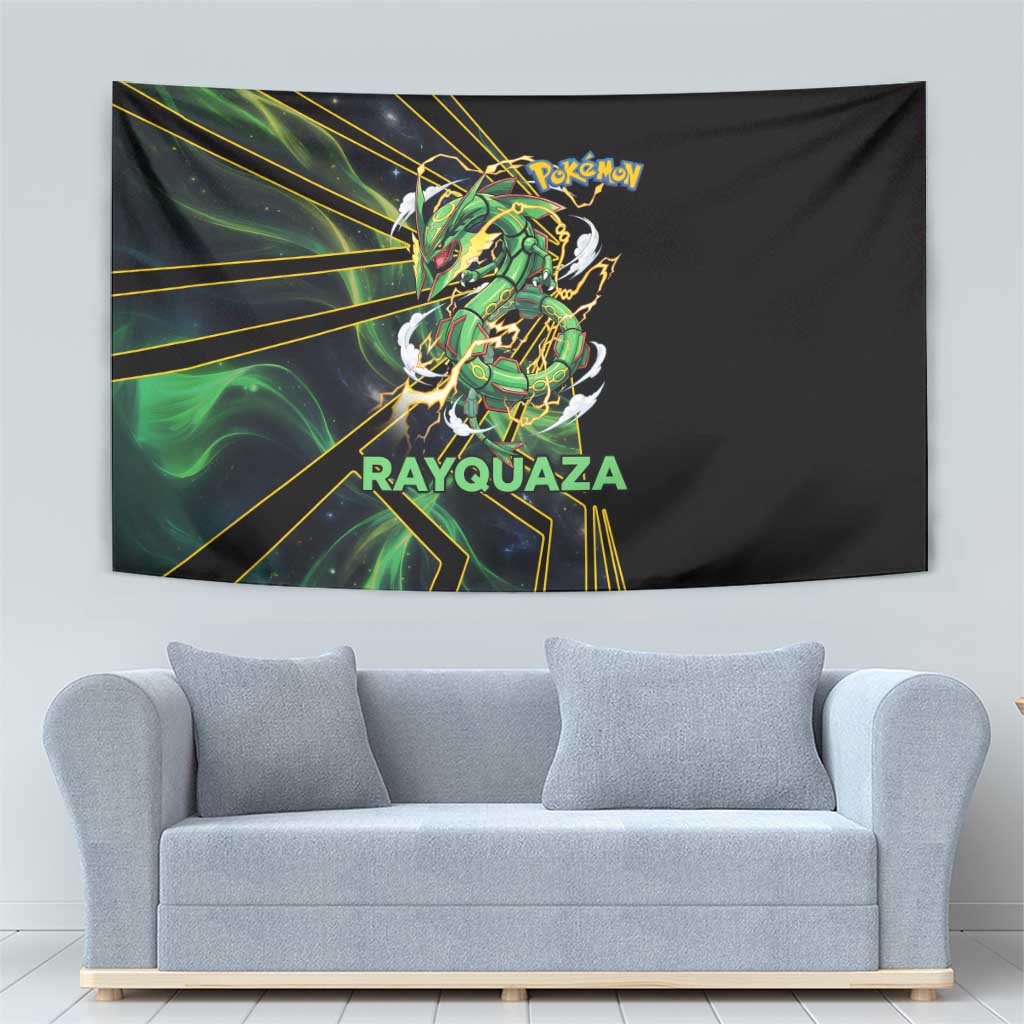 Rayquaza Poké Tapestry Cosmic Dragon Comic Style