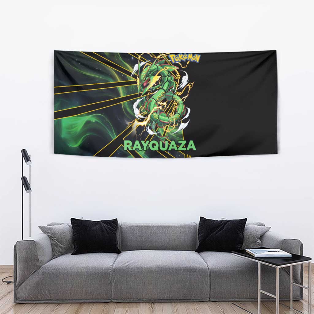 Rayquaza Poké Tapestry Cosmic Dragon Comic Style