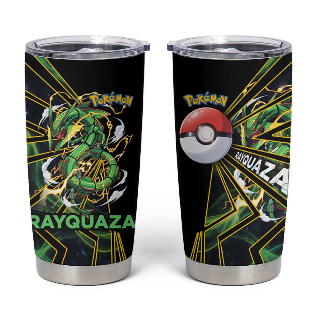 Rayquaza Poké Tumbler Cup Cosmic Dragon Comic Style