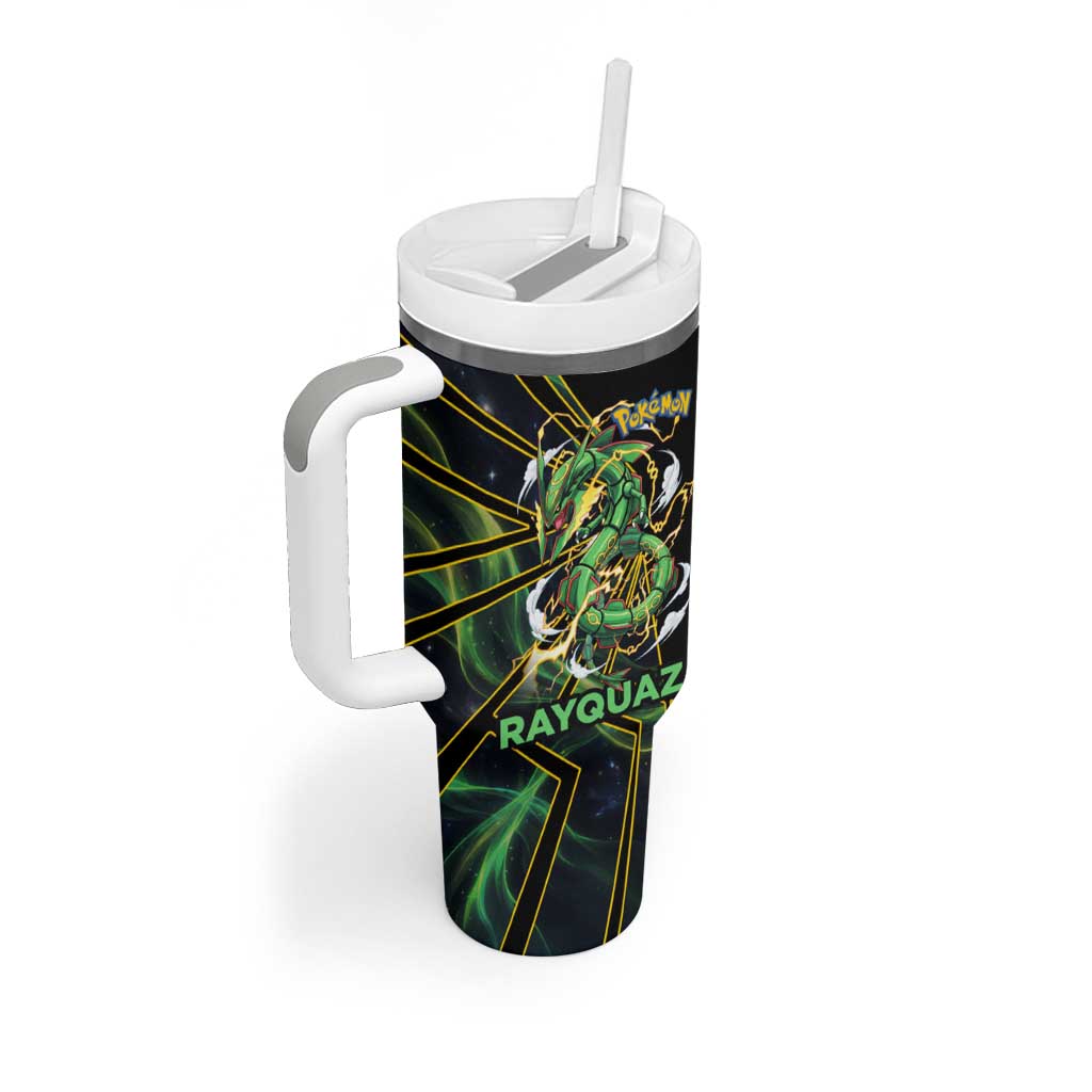 Rayquaza Poké Tumbler With Handle Cosmic Dragon Comic Style